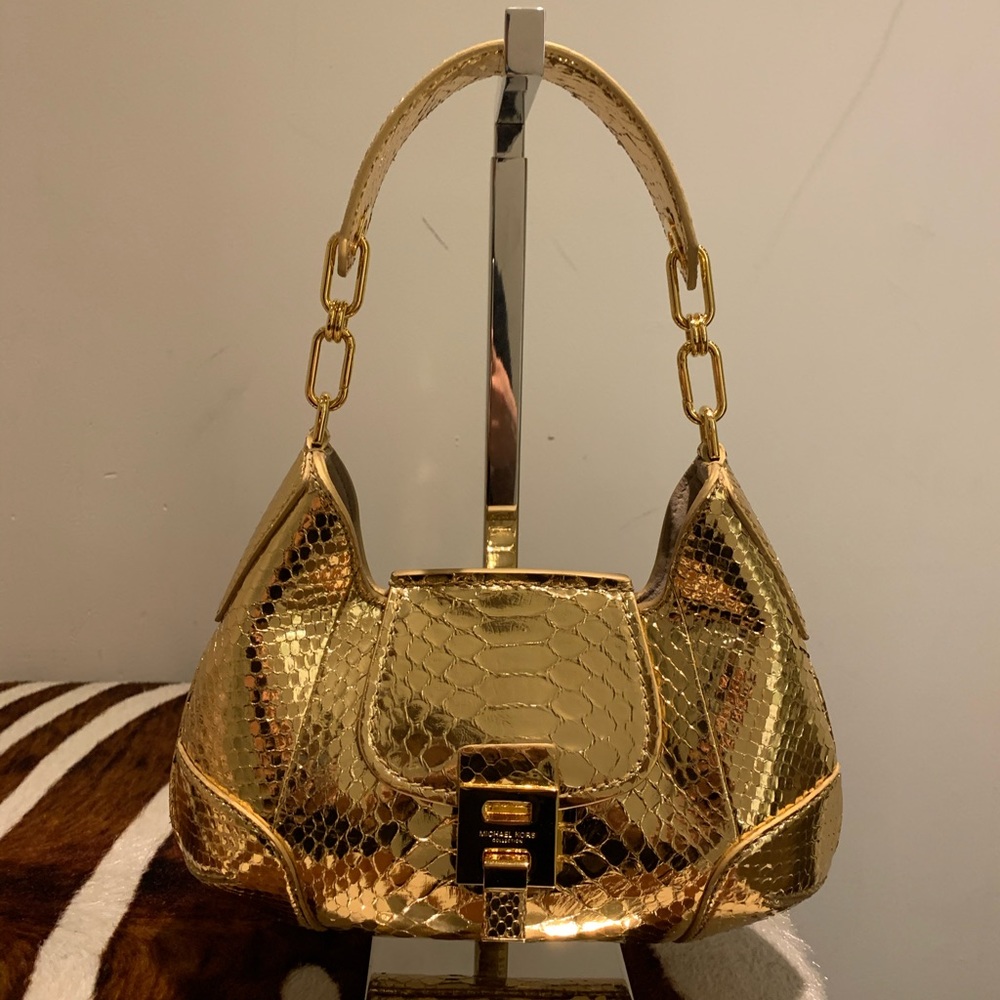 Bancroft Small Metallic Python Shoulder Bag
